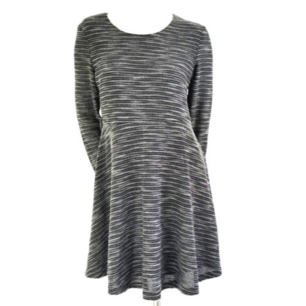 Ya Los Angeles Nubby Knit Stripe Fit & Flare Dress